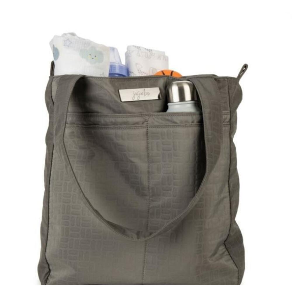 JuJuBe Be Light Tote Diaper Bag Gray Basketweave Travel Shoulder NEW - Picture 3 of 6